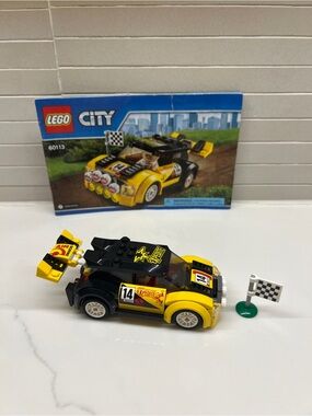 Retired Lego City: Rally Car Set 60113 w/ Manual 100% Complete Yellow Black
